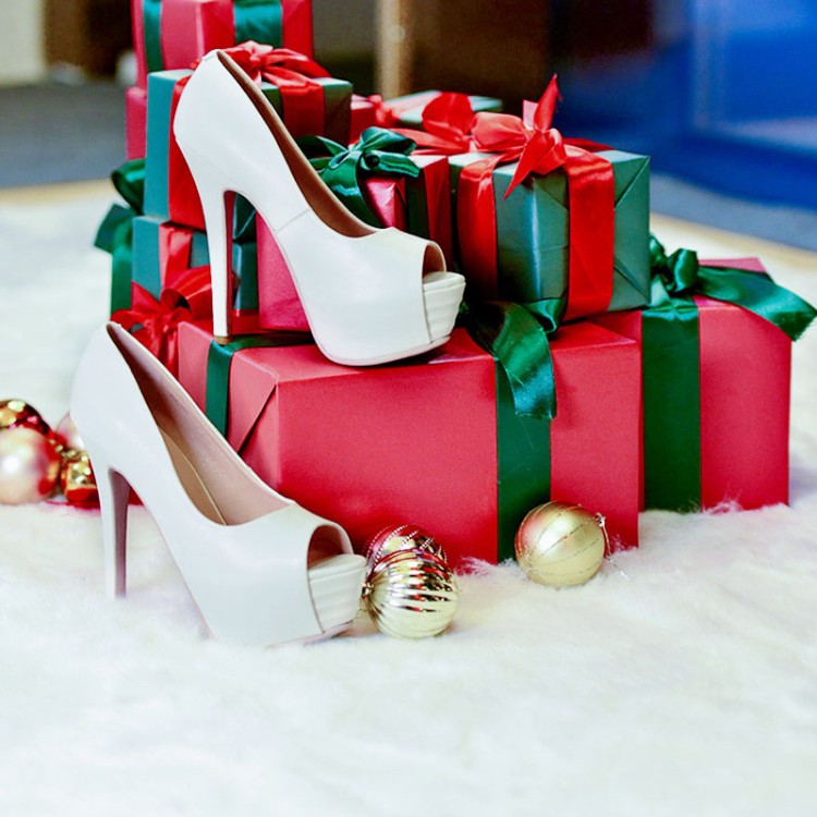 Women's Peep Toe Stiletto Heels in Beige and Black - Image 5