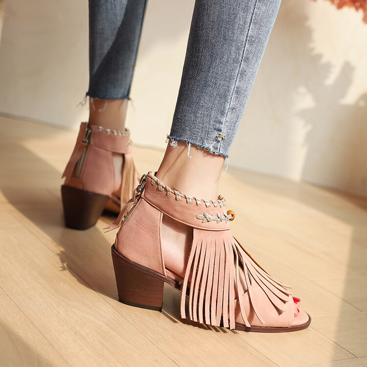 Women's Peep Toe High Heel Sandals - Image 4