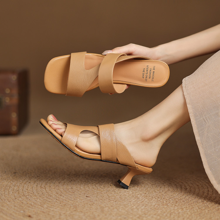 Women's One-Strap Slides with Stiletto Heel and TPR Sole - Style q.html - Image 5